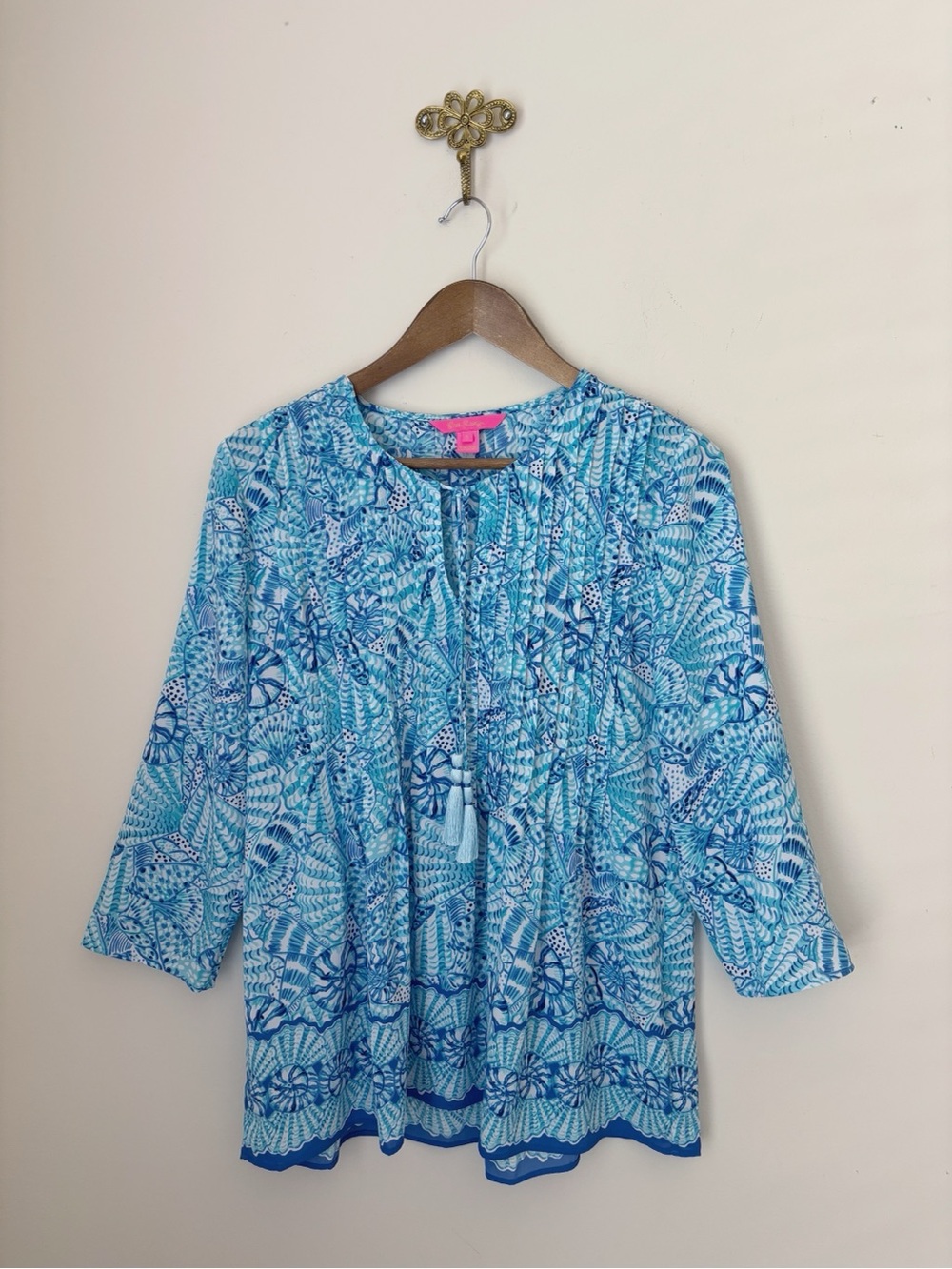 Lilly Pulitzer Amalfi Blue by the Seashore Marilina Tunic Small